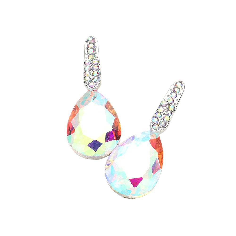 Teardrop Stone Evening Earrings - Madeline Love - Flyclothing LLC