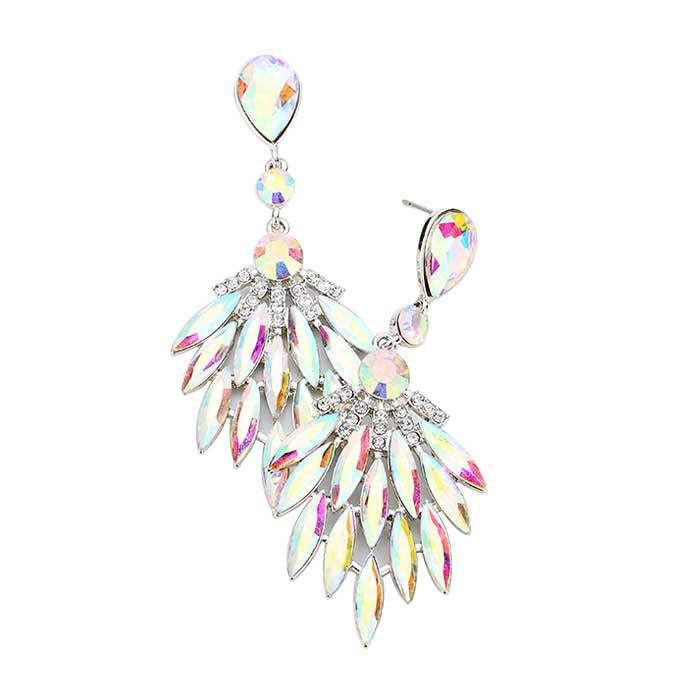 Trendy Marquise Stone Cluster Evening Earrings - Madeline Love - Flyclothing LLC