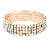 4Rows Rhinestone Stretch Evening Bracelet - Madeline Love - Flyclothing LLC