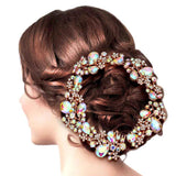 Floral Pave Glass Crystal Hair Comb - Madeline Love - Flyclothing LLC