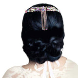 Multi Stone Rhinestone Sash Ribbon Wedding Belt Headband - Madeline Love - Flyclothing LLC