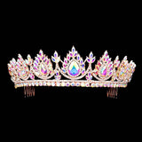 Teardrop Accented Marquise Stone Cluster Princess Tiara - Madeline Love - Flyclothing LLC