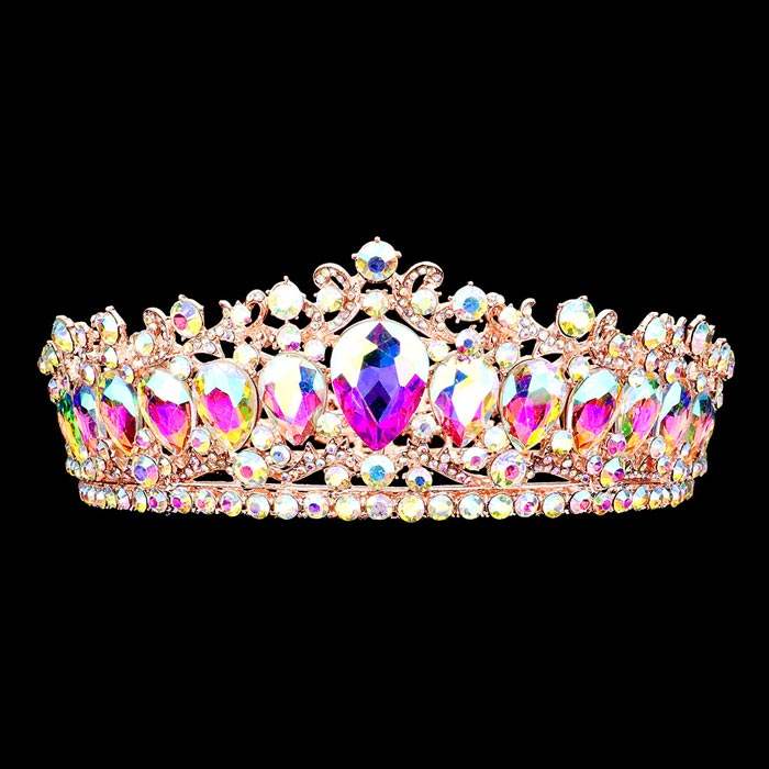 Teardrop Stone Accented Crown Tiara - Madeline Love - Flyclothing LLC