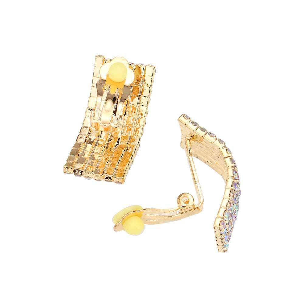 Trendy Crystal Rhinestone Pave Collar Necklace Earring Set - Madeline Love - Flyclothing LLC