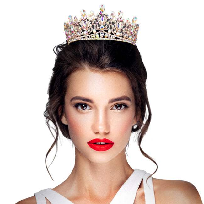 Teardrop Marquise Stone Accented Crown Tiara - Madeline Love - Flyclothing LLC