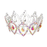 Pave Crystal Rhinestone Teardrop Dangle Mini Crown Tiara - Madeline Love - Flyclothing LLC
