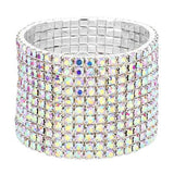 11-Row Crystal Rhinestone Stretchable Bracelet - Madeline Love - Flyclothing LLC
