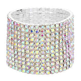 12-Row Crystal Rhinestone Stretchable Bracelet - Madeline Love - Flyclothing LLC
