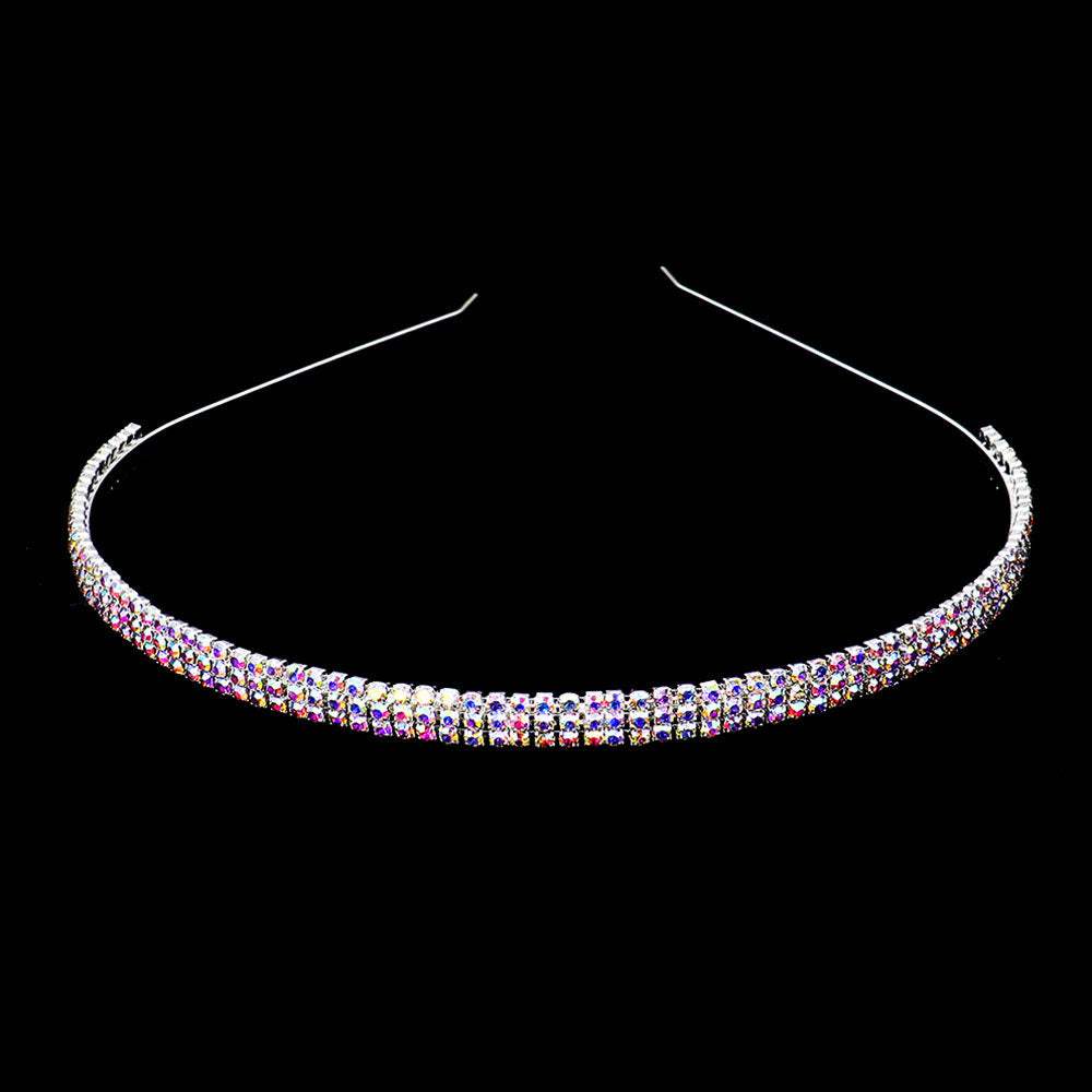 3 Rows crystal rhinestone headband - Madeline Love - Flyclothing LLC