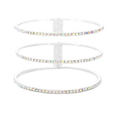 3Row Split Layer Round Crystal Detail Cuff Evening Bracelet - Madeline Love - Flyclothing LLC