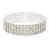 4Rows Rhinestone Stretch Evening Bracelet - Madeline Love - Flyclothing LLC