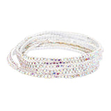 6PCS - Rhinestone Multi Layered Stretch Evening Bracelets - Madeline Love - Flyclothing LLC