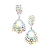 Chunky Crystal Rhinestone Teardrop Bubble Evening Earrings - Madeline Love - Flyclothing LLC