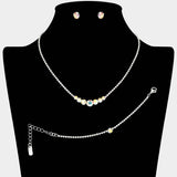 Classic Round Stone Link Rhinestone Paved Necklace - Madeline Love - Flyclothing LLC