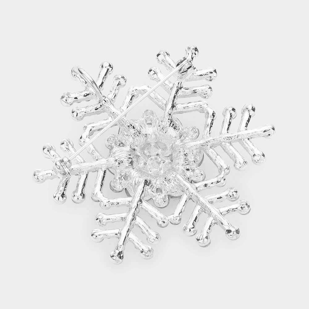 Crystal Pave Snowflake Pin Brooch Pendant - Madeline Love - Flyclothing LLC