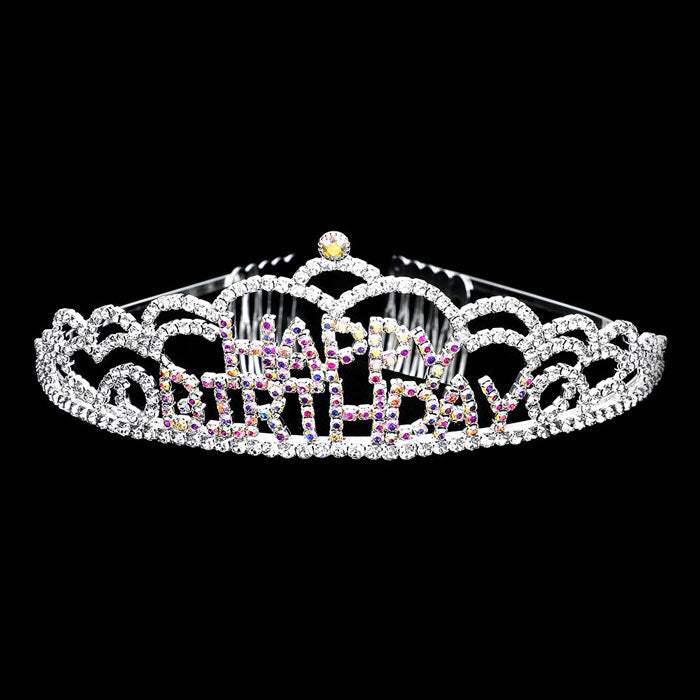 Crystal Rhinestone Happy Birthday Party Tiara - Madeline Love - Flyclothing LLC