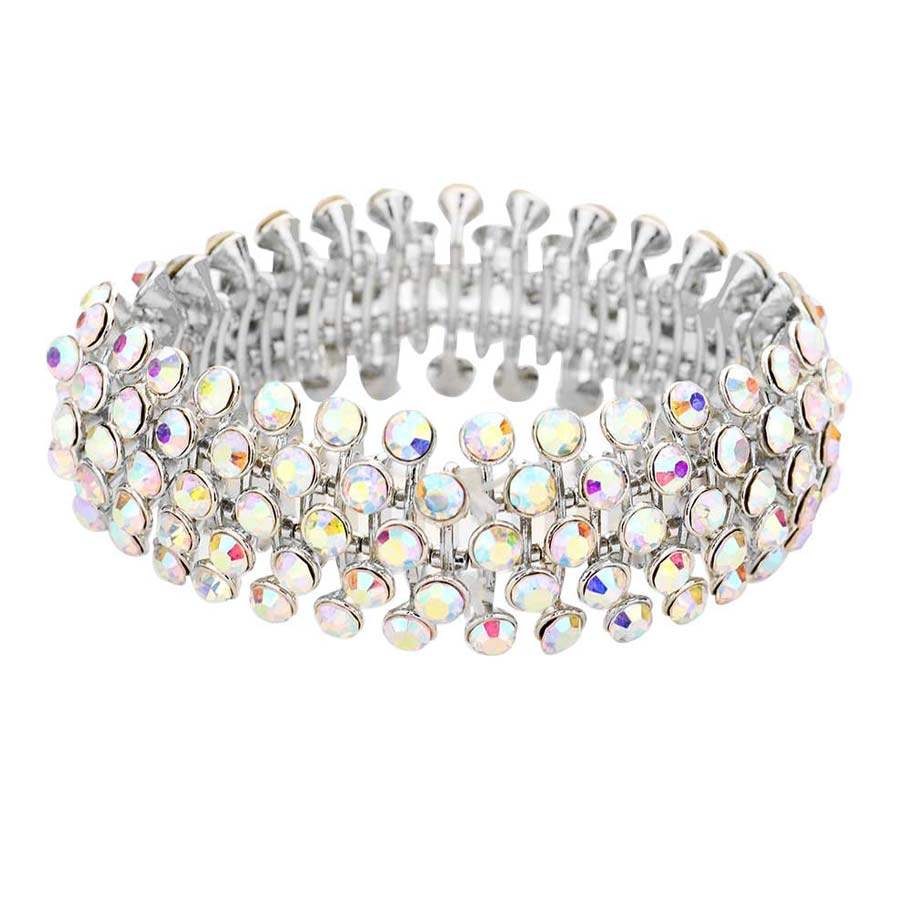 Crystal Round Bubble Stretch Evening Bracelet - Madeline Love - Flyclothing LLC
