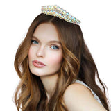 Crystal Teardrop Cluster Pageant Queen Tiara - Madeline Love - Flyclothing LLC