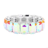 Emerald Cut Stone Stretch Evening Bracelet - Madeline Love - Flyclothing LLC