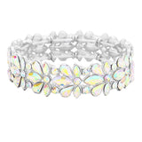 Floral Crystal Stretch Evening Bracelet - Madeline Love - Flyclothing LLC