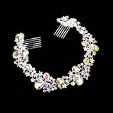 Floral Pave Glass Crystal Hair Comb - Madeline Love - Flyclothing LLC