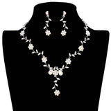 Flower Leaf Cluster Vine Rhinestone Necklace - Madeline Love - Flyclothing LLC