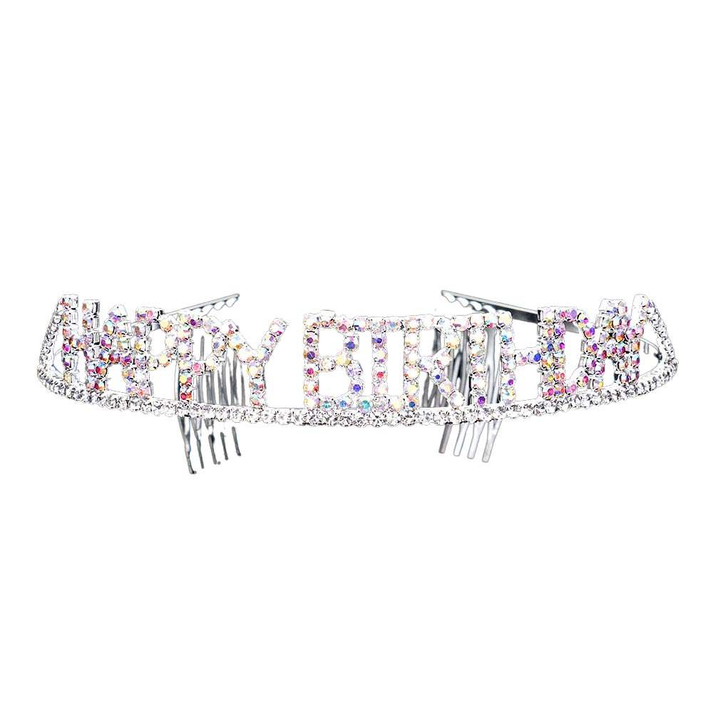 Happy Birthday Rhinestone Pave Party Tiara - Madeline Love - Flyclothing LLC
