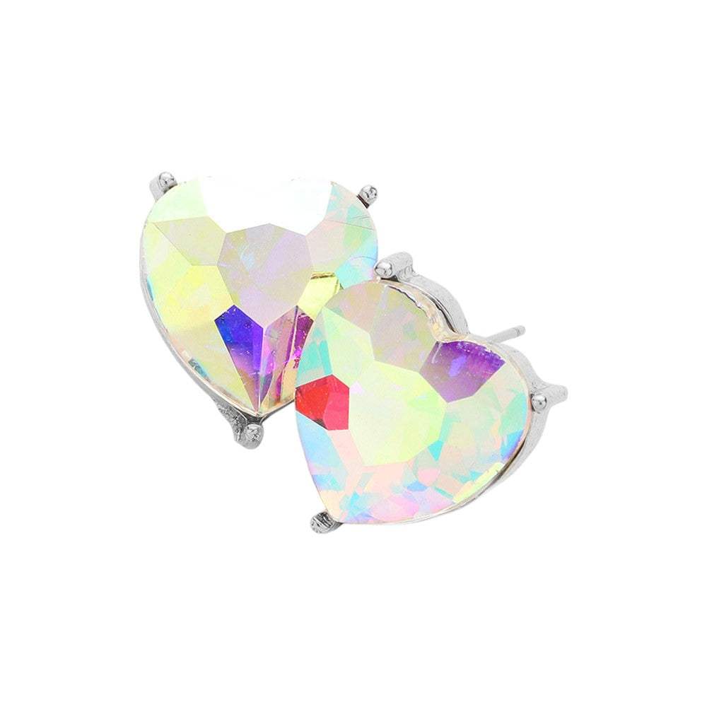 Heart Stone Evening Stud Earrings - Madeline Love - Flyclothing LLC