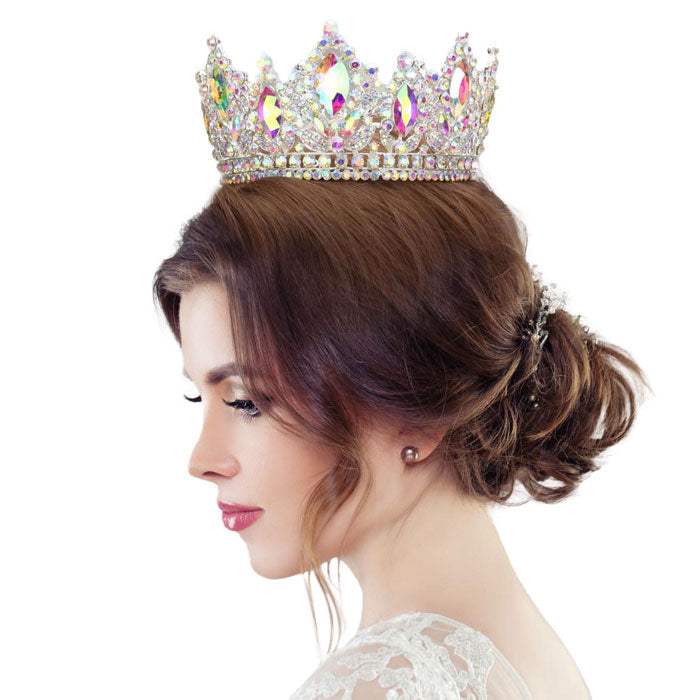 Marquise Accented Pageant Stone Crown Tiara - Madeline Love - Flyclothing LLC