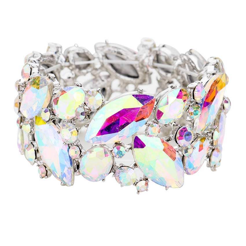 Marquise Crystal Stretch Evening Bracelet - Madeline Love - Flyclothing LLC