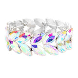 Marquise Glass Crystal Stretch Evening Bracelet - Madeline Love - Flyclothing LLC