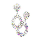 Marquise Round Stone Cluster Open Teardrop Evening Earrings - Madeline Love - Flyclothing LLC