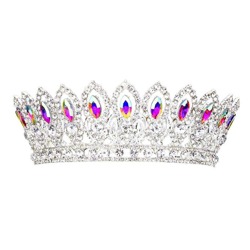 Marquise Stone Accented Pageant Crown Tiara - Madeline Love - Flyclothing LLC