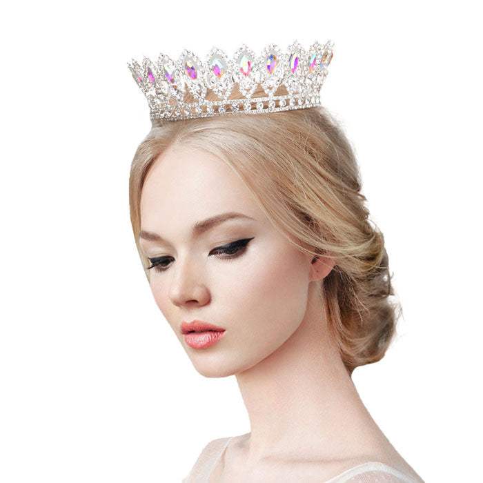 Marquise Stone Accented Pageant Crown Tiara - Madeline Love - Flyclothing LLC