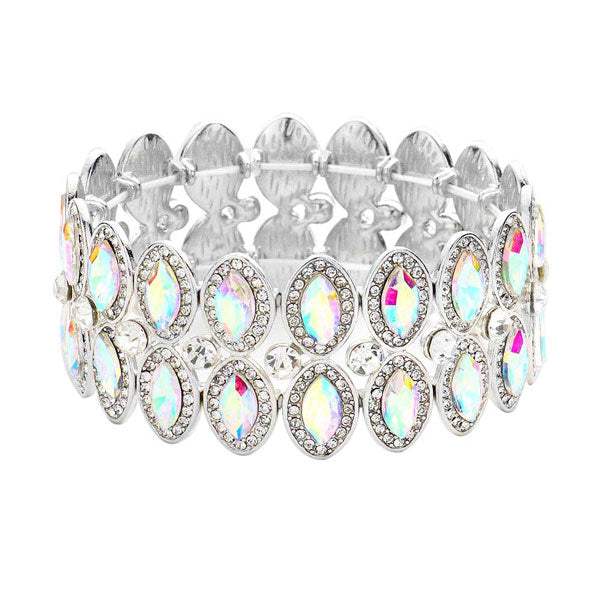 Marquise Stone Accented Stretch Evening Bracelet - Madeline Love - Flyclothing LLC