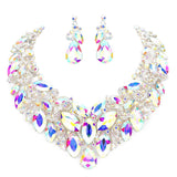 Marquise Stone Cluster Accented Evening Necklace - Madeline Love - Flyclothing LLC