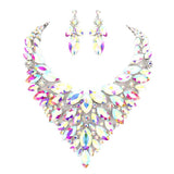 Marquise Stone Cluster Statement Evening Necklace - Madeline Love - Flyclothing LLC