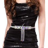 Multi Stone Rhinestone Sash Ribbon Wedding Belt Headband - Madeline Love - Flyclothing LLC