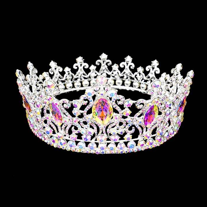 Oval Crystal Accented Pageant Crown Tiara - Madeline Love - Flyclothing LLC