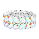 Oval Stone Cluster Stretch Evening Bracelet - Madeline Love - Flyclothing LLC
