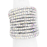 Rhinestone Pave Multi Row Stretch Ring - Madeline Love - Flyclothing LLC