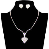 Rhinestone Paved Heart Necklace - Madeline Love - Flyclothing LLC