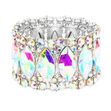 Round Marquise Stone Cluster Stretch Evening Bracelet - Madeline Love - Flyclothing LLC