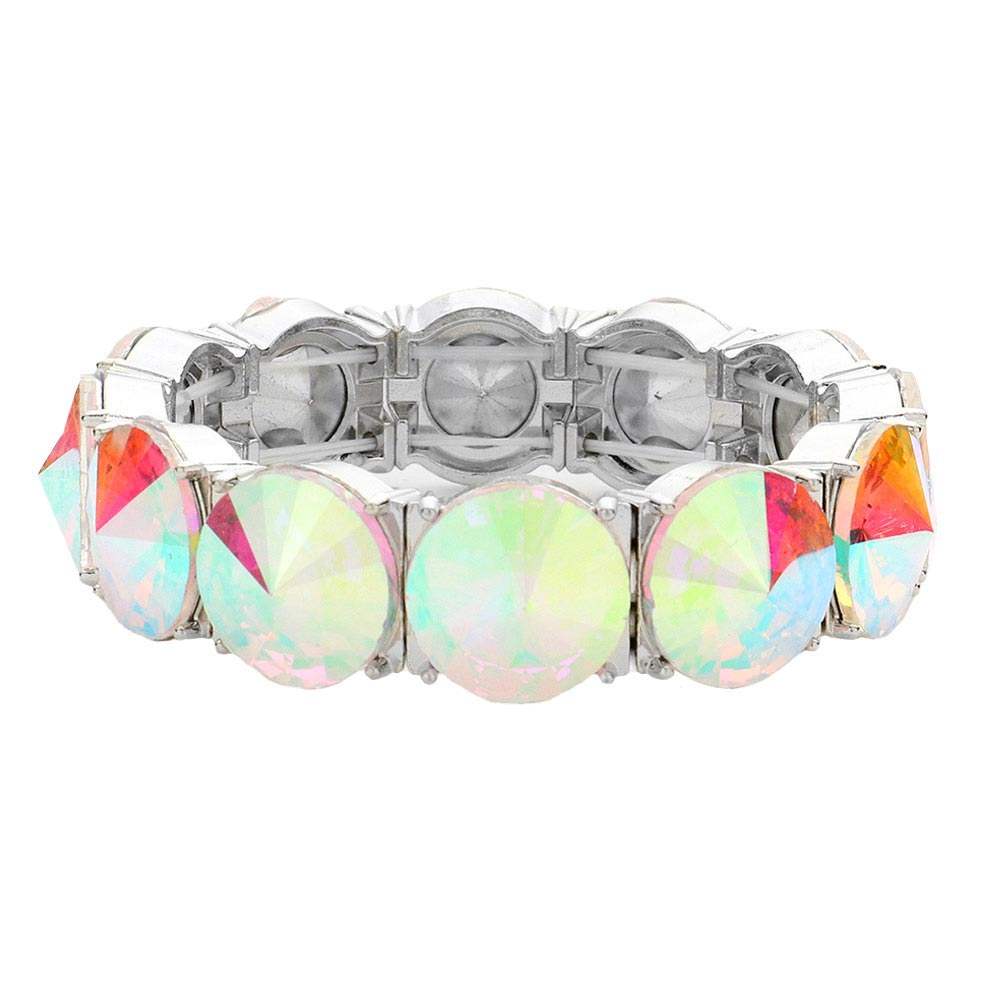 Round Stone Stretch Evening Bracelet - Madeline Love - Flyclothing LLC