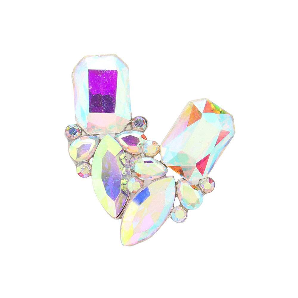 Square Marquise Stone Cluster Evening Earrings - Madeline Love - Flyclothing LLC
