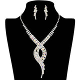 Swirl Rhinestone Pave Necklace - Madeline Love - Flyclothing LLC