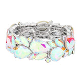 Teardrop Cluster Marquise Stone Stretch Evening Bracelet - Madeline Love - Flyclothing LLC