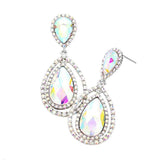 Teardrop Crystal Rhinestone Dangle Evening Earrings - Madeline Love - Flyclothing LLC