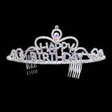 Teardrop Crystal Rhinestone Happy Birthday Tiara - Madeline Love - Flyclothing LLC