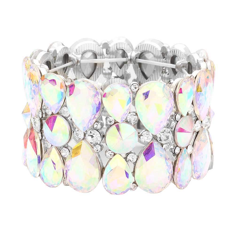 Teardrop Crystal Stretch Evening Bracelet - Madeline Love - Flyclothing LLC